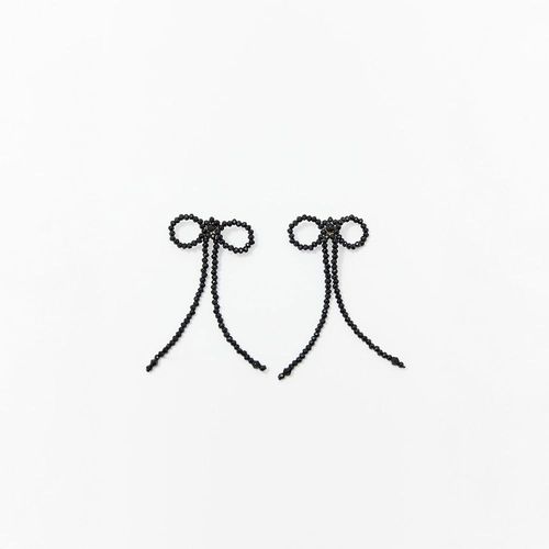 Aretes Sfera Mujer Lazos Negro