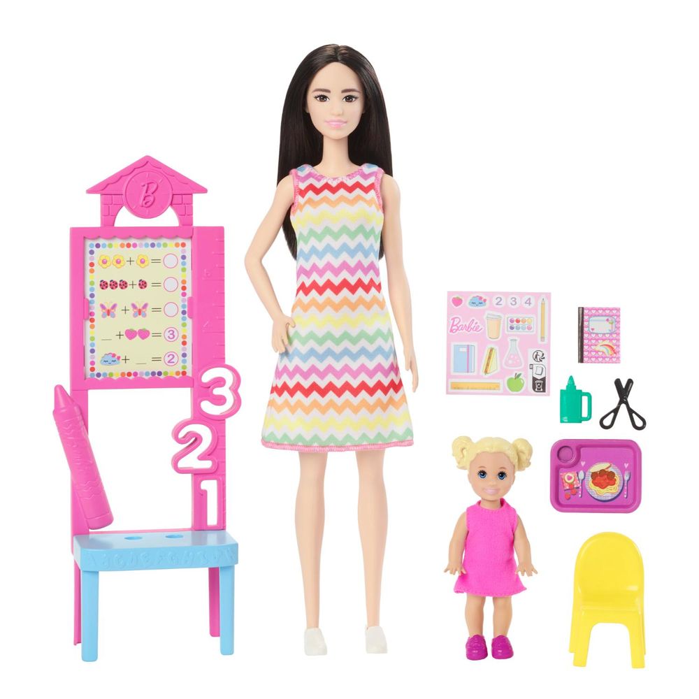 Muñeca Barbie Profesion Set Maestra Cabello Oscuro Shopstar
