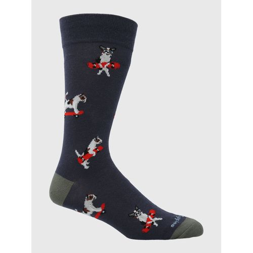 Medias Para Hombre Algodón/Elastano Cuff Skatedog Azul Hush Puppies