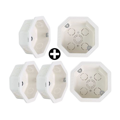COMBO 5 Cajas Octogonal Empotrable Polipropileno 4x4" Werken
