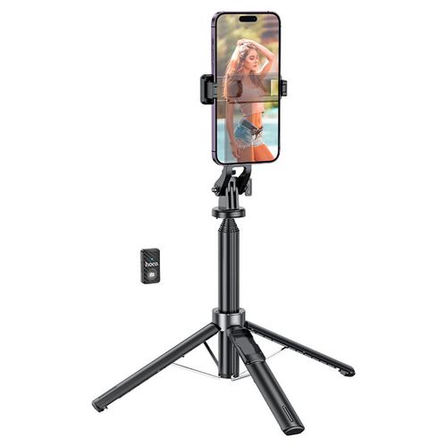 Tripode Selfie Stick HOCO K21 Stream 1.37mts Control Remoto Negro