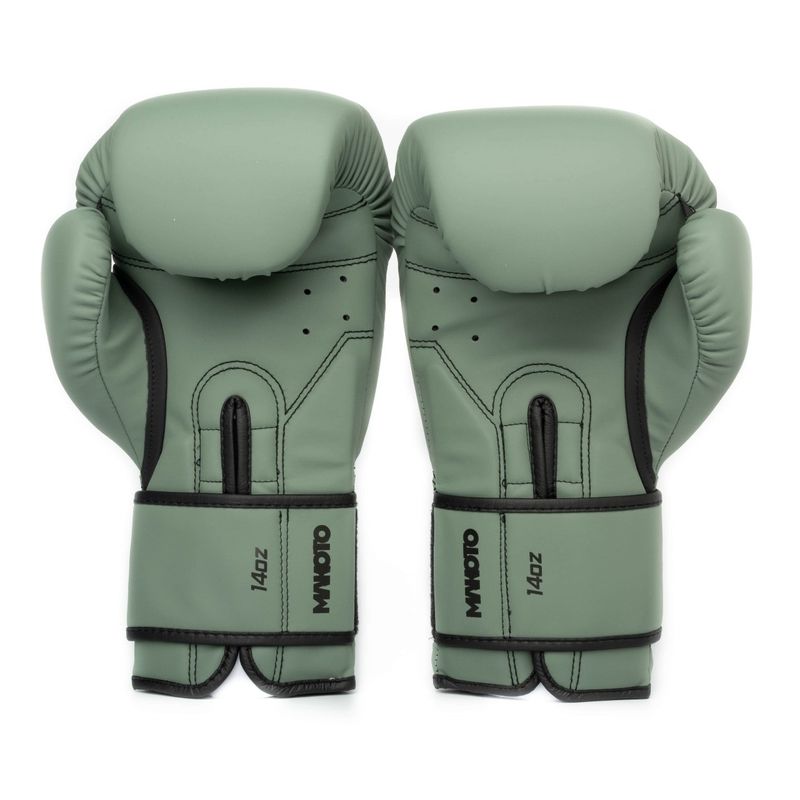 Guantes-de-Boxeo-Makoto-M2-Mate-Verde---100--Poliuretano---12oz