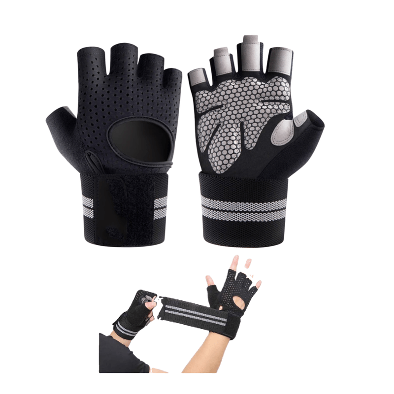 Guante-Deportivo-C--Muñequera-de-Poder-Transpirable-Gym-Pesas-Negro-Talla-M