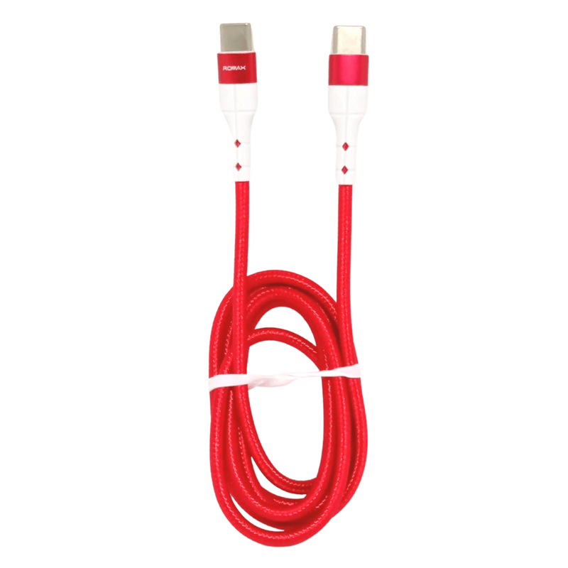 Cable-Tipo-C-a-Tipo-C-Romax-35W-Carga-Rapida-Xiaomi-ZTE-Rojo