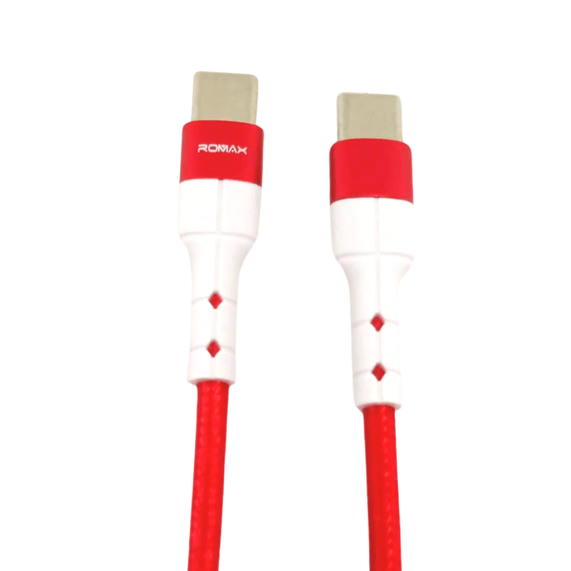 Cable-Tipo-C-a-Tipo-C-Romax-35W-Carga-Rapida-Xiaomi-ZTE-Rojo