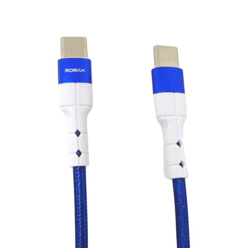 Cable-Tipo-C-a-Tipo-C-Romax-35W-Carga-Rapida-Xiaomi-ZTE-Azul-Marino
