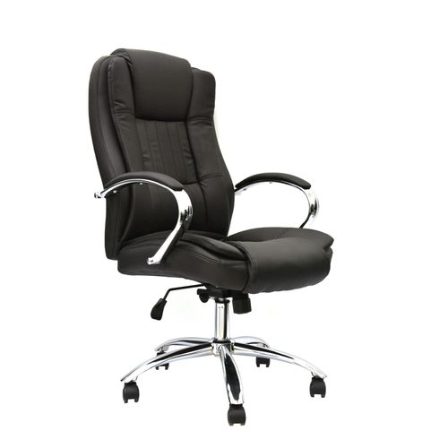 Silla De Oficina Presidencial Cuero Marcus Negro Ofideas