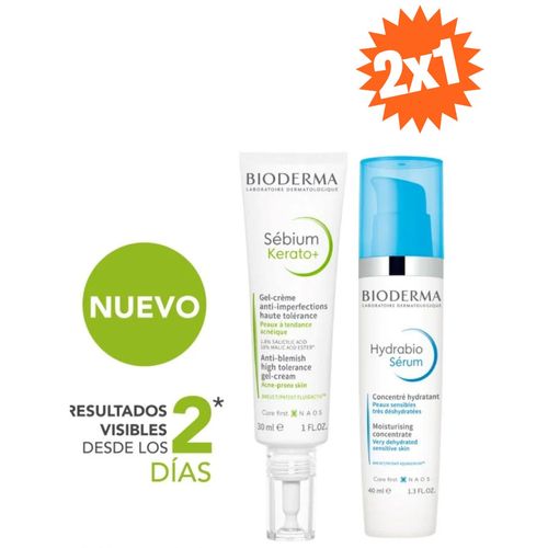2x1 Sebium Kerato+ Gel Crema Anti-imperfecciones 30ml + Bioderma Hydrabio Serum 40ml