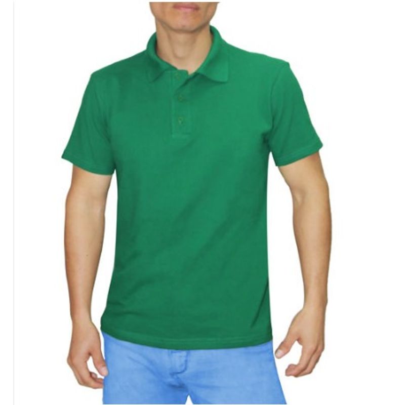 Polo Camisero Manga Corta Verde Perico Shopstar