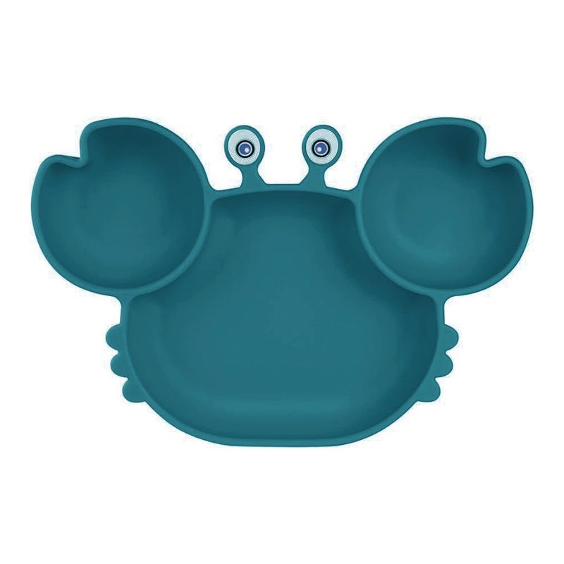 Plato-Silicona-Cangrejo-con-Ventosa-Para-Bebe-Verde-Jade