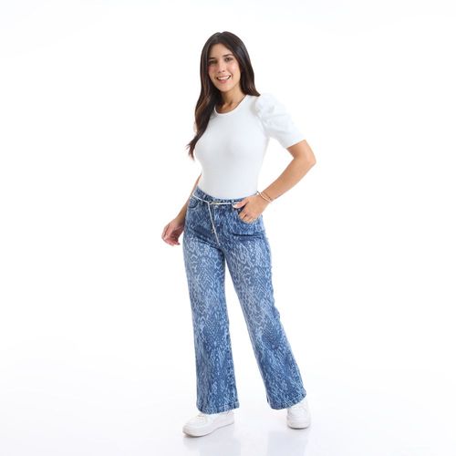 Jean Mujer Wide Leg Cascavel Metal