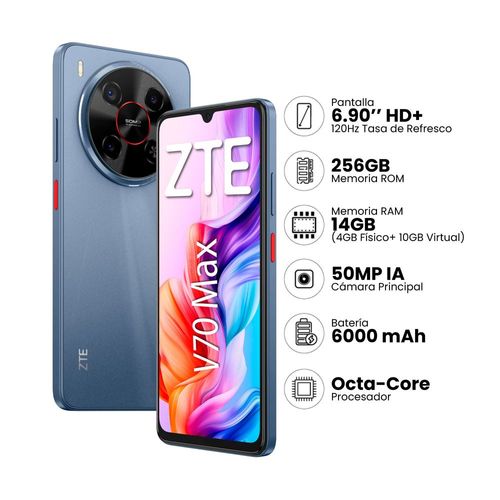 Celular ZTE Blade V70 MAX 6.9" 4GB RAM 256GB Gris