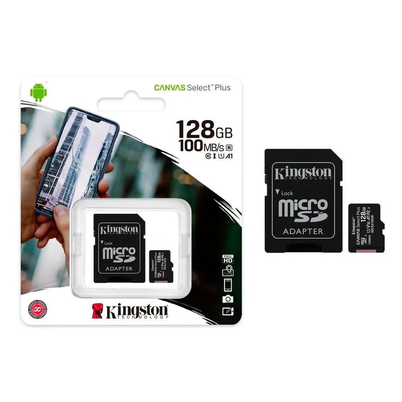 -Memoria-Micro-SD-Kingston-128GB-Clase-10-100MBS
