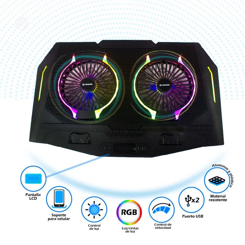 Cooler-Para-Laptop-HA-N10-Cybercool-Luz-RGB