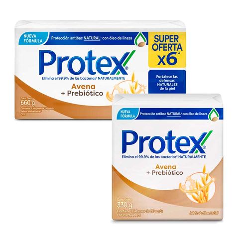 Pack Jabón en Barra Antibacterial PROTEX Avena Pack 3x110g + Jabón en Barra PROTEX Avena 3x110g