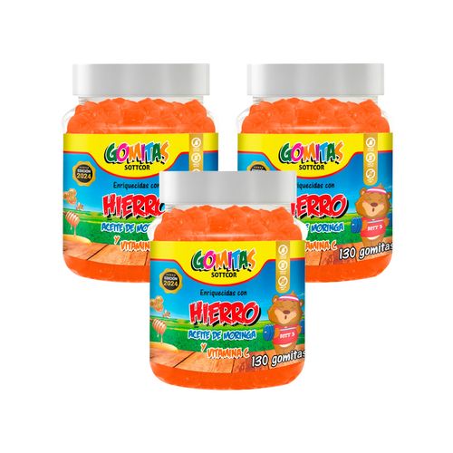 Gomitas Para Niños Hierro 130 Gomitas Sottcor 3 Und