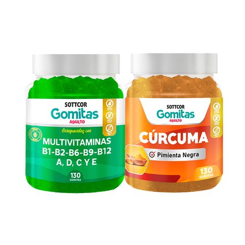 Gomitas Adulto Multivitaminas + Gomitas Curcuma Adulto
