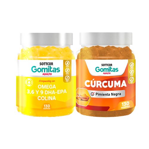 Gomitas Omega 3 + Gomitas de Curcuma Adulto