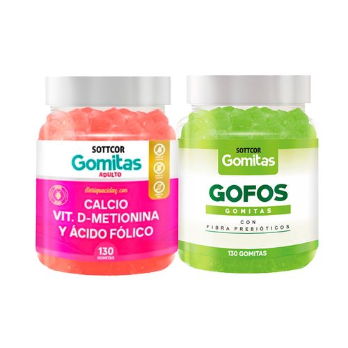 Gomitas Adulto Calcio + Gomitas Gofo Con Fibra Adulto