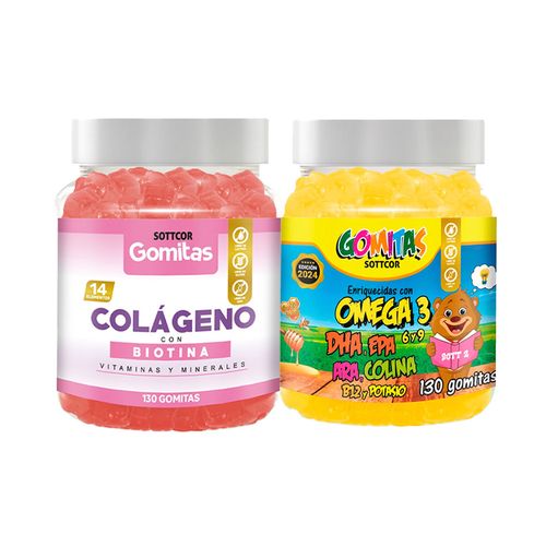 Gomitas Adulto Colageno y Biotina + Omega Para Niños