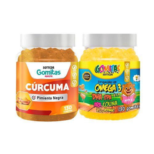 Gomitas Adulto Curcuma + Gomitas Omega Para Niños