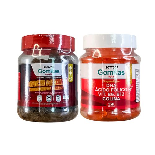 Gomitas Adulto Maca Negra + Gomitas DHA Ácido Fólico