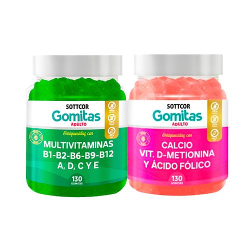 Gomitas Adulto Multivitaminas + Gomitas Calcio Adulto