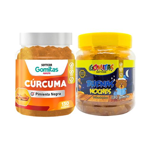 Gomitas Adulto Curcuma + Gomitas Buenas Noches Niños