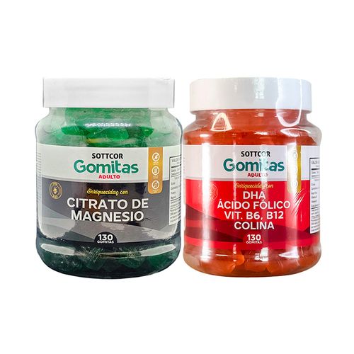 Gomitas Adulto Citrato de Magnesio +Gomitas DHA Ácido Fólico