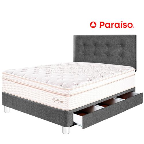 Juego de Dormitorio PARAÍSO Royal Dynasty C Caj 1.5 Plazas Gris