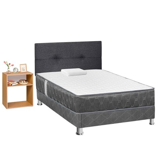 Juego de Dormitorio FORLI Acqua 1.5 Plazas + Velador TURIN Beige