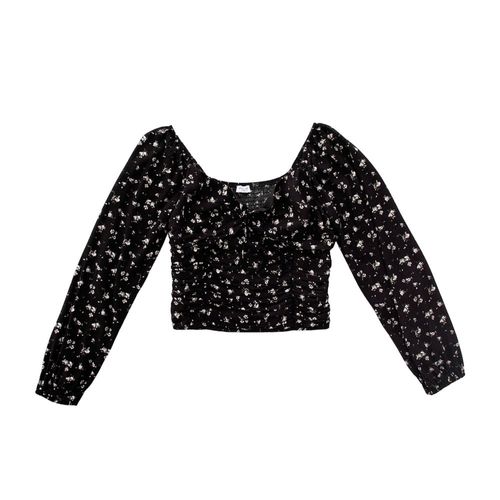 Blusas Manga Larga crop flow print Mujer SINGULAR