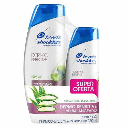 Pack HEAD & SHOULDERS Dermosensitive Shampoo Frasco 375ml + Shampoo Frasco 180ml