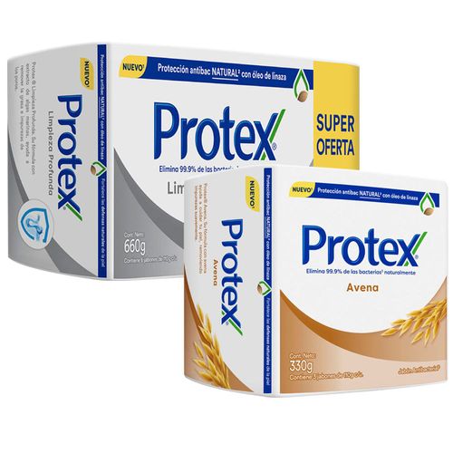 Pack PROTEX Jabón Antibacterial Limpieza Profunda Barra 110g x 6un + Jabón Antibacterial Avena Barra 110g x 3un