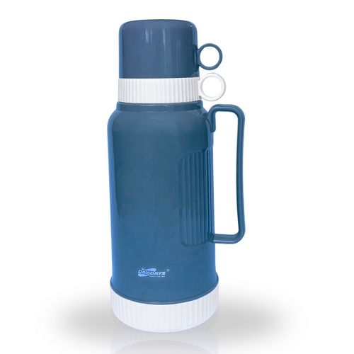Termo 1.8L para Bebida Caliente y Frío con Doble Taza Azul