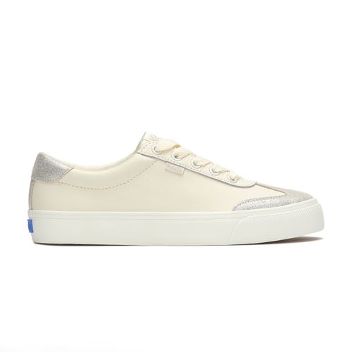 Zapatilla Para Mujer Cuero Jump Kick T-Toe Leather/Glitter Suede Beige Keds