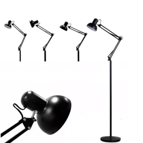 Lampara de piso 1.80 metros con brazo flexible graduable negra