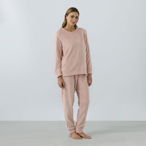 Pijama Mujer Espiga Embossed Coral Zafin