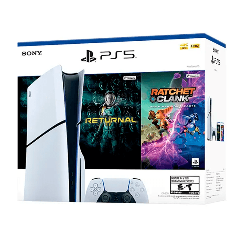 PLAYSTATION-5-SLIM-CON-LECTOR-DE-DISCO-RETURNAL-Y-RATCHET-Y-CLANK