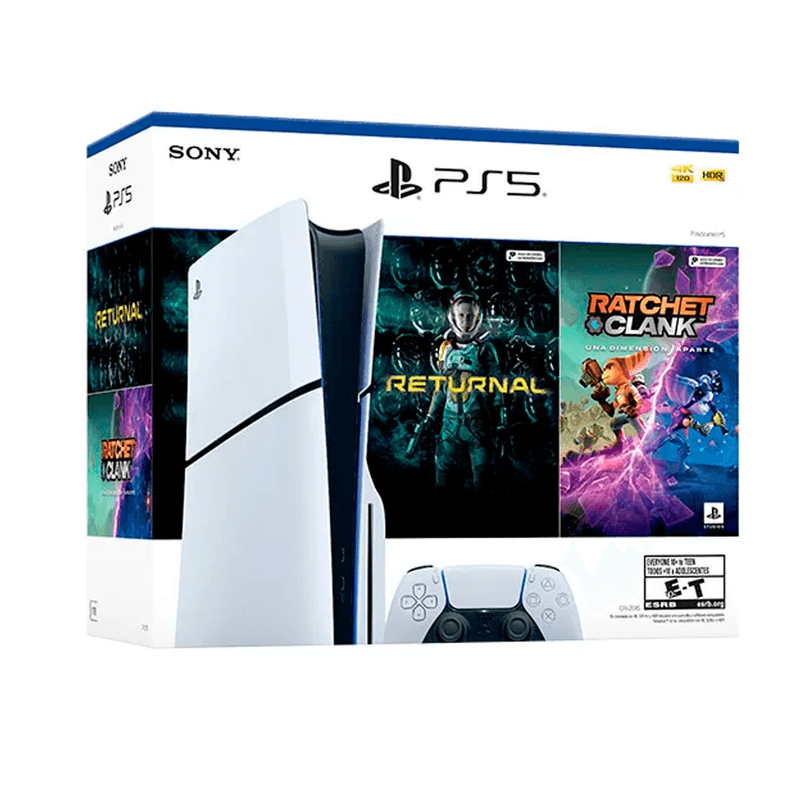 PLAYSTATION-5-SLIM-CON-LECTOR-DE-DISCO-RETURNAL-Y-RATCHET-Y-CLANK
