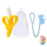 Mordedor-Banana-Amarillo-Con-Cadena-Baby-Froggie-Perrito-Azul-Para-Bebe