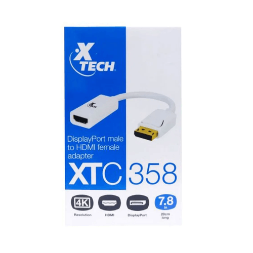 Adaptador Xtech 4K Display Port a HDMI 32AWG - XTC-358 Blanco