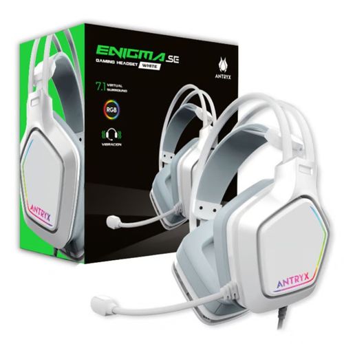 AUDIFONO C/MICROFONO ANTRYX ENIGMA SE WHITE 7.1 VIRTUAL / USB