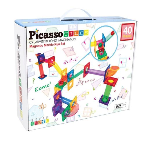 Bloques Magnéticos Pista de Canicas de 40 piezas - Juego STEM Educativo y Didáctico para Niños, Pica