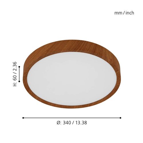 Lámpara De Techo Eglo Musurita Madera