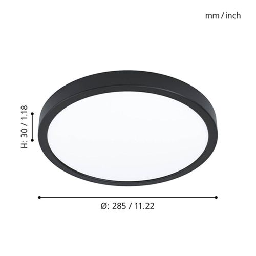 Lámpara De Techo Eglo Fueva 5 D285 Negro