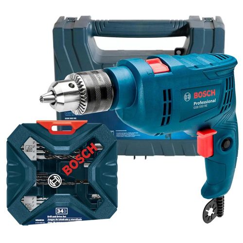 Taladro Percutor 1/2" 550W + Set de Accs X-LINE 34 pzas Bosch 0615.A00.0N6-000