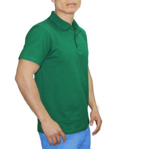 Polo Cuello Camisero Manga Corta Verde Perico