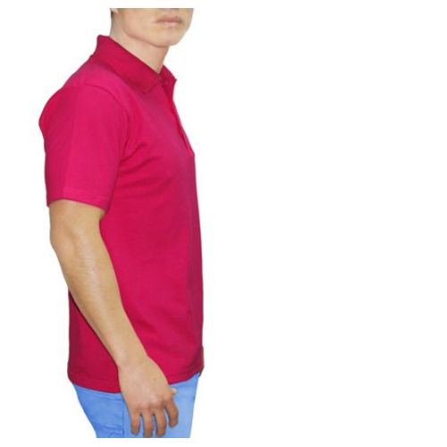 Polo Cuello Camisero Manga Corta Fucsia