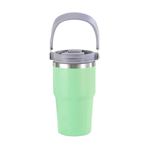 Termo de Acero Inoxidable con Asa Portátil 600 ml Verde
